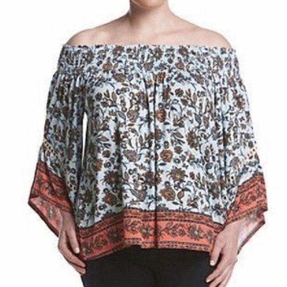 Skylar & Jade Off Shoulder Bell Sleeve Peasant Top